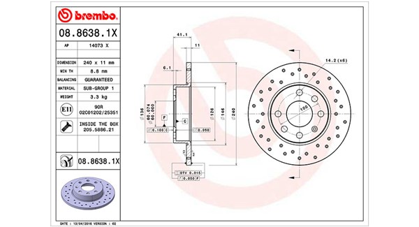 360406039202, Bremseskive, Brzdový kotouč, MAGNETI MARELLI, 569020, 9195981, 08.8638.1X, 0986478081, 14073, 17352, 186757, 203641, 230568, 24011101521, 430149320, 50362, 561158B, 561158J, 92111300, BG3567, BS7602, DDF1129, DF4225, DI956126, MDC1453C, 0986479189, 1815203634, 24011301611, 313641, 562195B, 562195J, 92111303, DDF1129C, MDC1453
