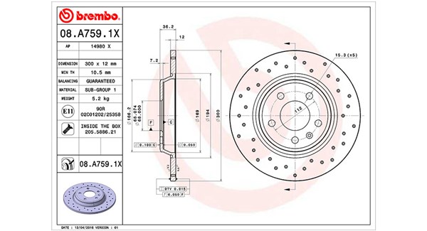 360406095002, Bremseskive, Brzdový kotouč, MAGNETI MARELLI, 8K0615601B, 8KD615601, L8K0615601B, 8K0615601J, L8KD615601, 8K0615601M, L8KD615601A, 0833321, 08.A759.1X, 0986479382, 100333320, 2047129, 24011201781, 24031201781, 34403, 54601, 92160103, 980694, BD180106, BG4081, BR900808, DDF1666, DF4848, MDC2003C, 08A75911, 100333353, 3147129, 412178, DDF1666C, 512178