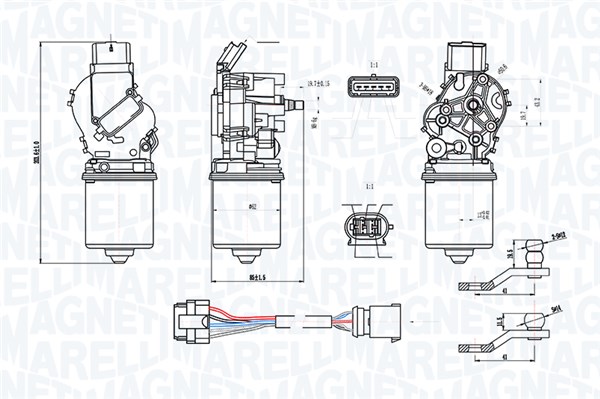 064300400010, Vindusviskermotor, Motor stěračů, MAGNETI MARELLI, 7701043984, 7701056060, 7701207957, 2190747, 27202, 460156, 579206, 69202A2, CWM15116, WPM9058, 2190839, 460156A, CWM15116AS, CWM15116GS