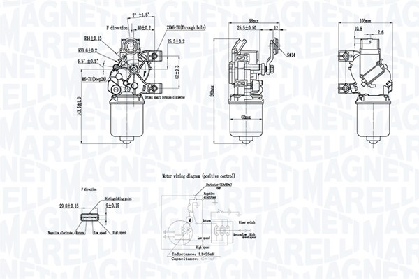 064300412010, Vindusviskermotor, Motor stěračů, MAGNETI MARELLI, 28800JD900, 28800-JD900, 16173270, 2190630, 27155, 460162, 579751, 670610A2, CWM15122, V38070002, WPM9061, 2190833, 460162A, 69551A2, CWM15122AS, V38-07-0002, CWM15122GS