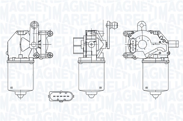 064050002010, Vindusviskermotor, Motor stěračů, MAGNETI MARELLI, 1140531, 1143827, 1740714, 2S6T-17B571-AC, 2S6T-17B571-AD, 27068, 460237