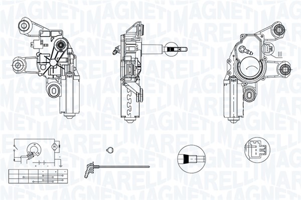 064342008010, Vindusviskermotor, Motor stěračů, MAGNETI MARELLI, 1466253, 1520306, 4374755, 4419556, 6T16-17404-BB, 27490, 69984, CWM15374GS
