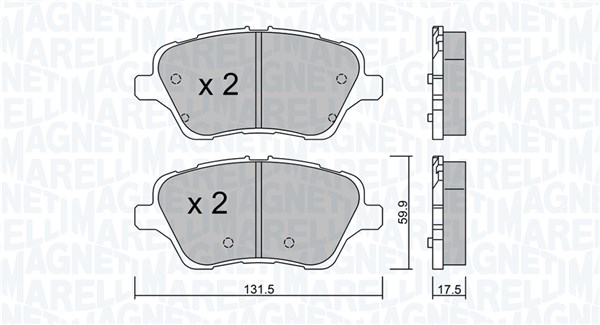 363916060839, Bremsekloss sett, Sada brzdových destiček, kotoučová brzda, MAGNETI MARELLI, 1751951, 1765066, 1775672, 1785193, 1848532, 1860476, 2236050, AY112K021BA, AY112K021BB, AY112K021BC, AY112K021BD, AY112K021CA, AY1Z2001B, AY1Z2001D, JY162K021AA, ME8V5J2K021AB, MEAY1J2K021AA, 05P1856, 0986494792, 1051156, 1120, 12-1545, 13.0460-2784.2, 1514.00, 182108, 201330, 21514.00, 22-0976-0, 222579, 251340070100