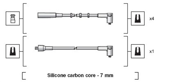 Tennplugg kabelsett - 941318111212 MAGNETI MARELLI - BOU014, D13E, RCLC401