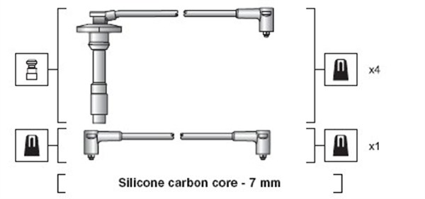 941318111264, Tennplugg kabelsett, Sada kabelů pro zapalování, MAGNETI MARELLI, 1282153, 1282154, 1282155, 1282156, 1612561, 90543259, 90543260, 90543261, 90543262, 90412761, 90412763, 90412764, 90481388, 90518760, 90518761, 48671, 6307, JP131, T518B, ZEF1370