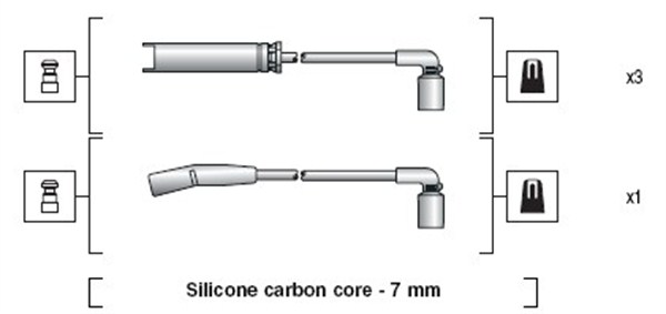 Tennplugg kabelsett - 941318111273 MAGNETI MARELLI - AFM77, T553B