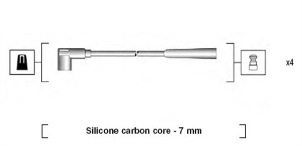 941085180570, Tennplugg kabelsett, Sada kabelů pro zapalování, MAGNETI MARELLI, 9617237080, 4333, 48494, 83330, B727, CPS15, LS51, RCCR602, T243B, ZEF1044