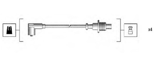 941135160703, Tennplugg kabelsett, Sada kabelů pro zapalování, MAGNETI MARELLI, 9609493380, 4331, 4.8674, 600/450, 85010, B767, CPS14, LS51, RCCR601, T497B, ZEF793, 48674