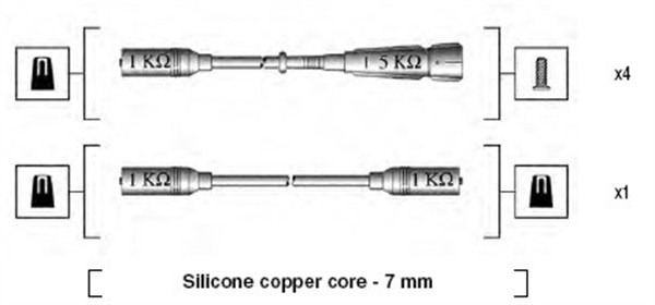 Tennplugg kabelsett - 941175140755 MAGNETI MARELLI - 037905483C