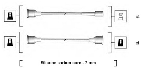 941285030841, Tennplugg kabelsett, Sada kabelů pro zapalování, MAGNETI MARELLI, 4007, 83060, ABS20, B732, RCBW228, T602B, ZEF405