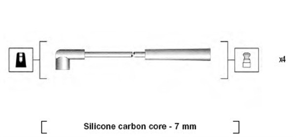 941295050877, Tennplugg kabelsett, Sada kabelů pro zapalování, MAGNETI MARELLI, 27501-02D00, 27501-22B00, 2750122B10, 2750122C00, 47119, 8106, 85997, B898, JP304, RCFT444, T524B, ZEF1130, ZEF1135