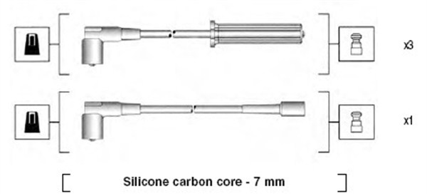 941365030926, Tennplugg kabelsett, Sada kabelů pro zapalování, MAGNETI MARELLI, 96211948, 96497773, 49730, 7215, D6S, LS339, RCDW301, T699B, ZEF1142