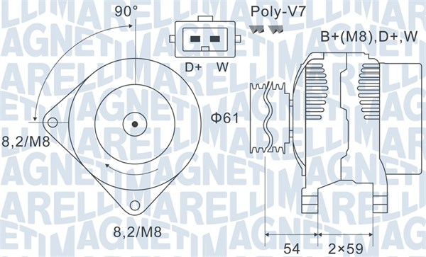 Dynamo - 063731143010 MAGNETI MARELLI - 021903025C, 021903025CX, 101542102