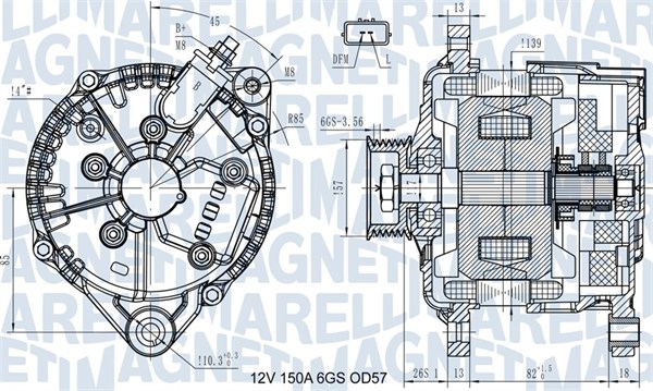 Dynamo - 063731430110 MAGNETI MARELLI - 8200207287, LR1150-706, 8200228289