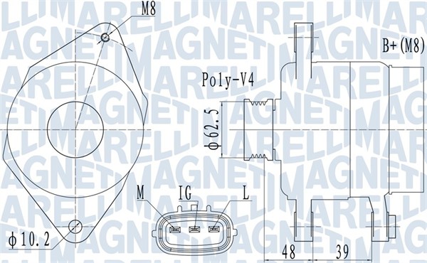 063731517010, Dynamo, Generátor, MAGNETI MARELLI, 27060-23030, 0986045861, 102211-1680, 195565090, 2040174.0, 235167902, 28-3846, 401517RI, 8EL737764-001, 9045861, 945861, ALTH204, CAL40174, CGB83846, DRB5861, EF41685, JA1517IR, LRA01951, 102211-9420, 2040174.1, 8EL737764001, 986045861, ADB6971, CAL40174AS, LRA1951, DAN961