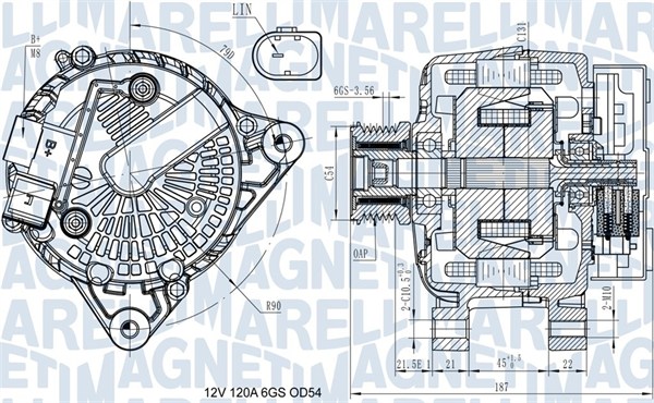 063731545910, Dynamo, Generátor, MAGNETI MARELLI, 1704768, 30659389, 31285658, AV6N-10300-DB, 36001502, AV6N-10300-DC, 36001971, ET76-10300-AA, 12090517, 2015482.1, 2193121202, 2251619, 28-6543, 553558RI, 595584120, 9090582, 930986, CAL15482, LEA1049, LRA03431, 2251619A, 553558RIV, CAL15482GS, DRA0986, 2606436A, 2612672A, 439910, 440575, TG12C079, TG12C122