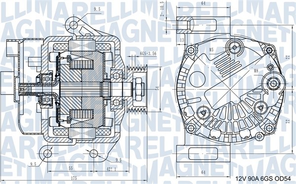 Dynamo - 063731562210 MAGNETI MARELLI - 51784848, 51984051, 12090399