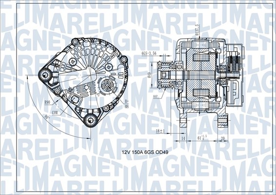 063731618410, Dynamo, Generátor, MAGNETI MARELLI, 23100-0011R, 231000543R, 2015556.1, 2303511502, 2543592, 28-6595, 553151RIV, 575911150, 9090527, AEK3219, AL1769, CAL15556, DRA0965, LRA03485, 2543592A, CAL15556GS, 439627, 440187, 449627, TG15C123