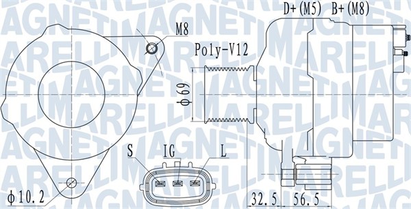 063731633010, Dynamo, Generátor, MAGNETI MARELLI, 2995980, A004TA0491, 2998646, A004TA0592, 500315943, A004TA8492, 504028095, A004TA8492A, 504114397, A004TA8492AZ9, 504349338, A004TA8792, 504349350, A4TA0491, 5802122271, A4TA0592, A4TA8492, A4TA8492A, A4TA8492AM, A4TA8792, 0986045170, 111512, 2035600.1, 301633RI, 48-4552, 506502090, 860710, 8EL737916-001, 945170, 9945170