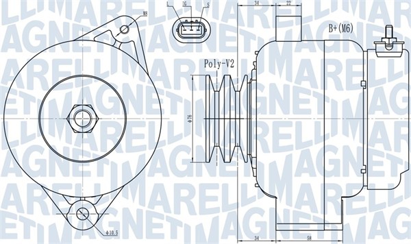 063731724010, Dynamo, Generátor, MAGNETI MARELLI, 27060-17230, 27060-17285, 101211-7870, 195546120, 2040218.0, 284854, 401724RI, 5351211202, 8EL738143-001, 9090365, 930118, CAL40218, JA1724IR, LEA0681, 101211-7871, 28-4854, CAL40218AS, LRA02352, 101211-7872