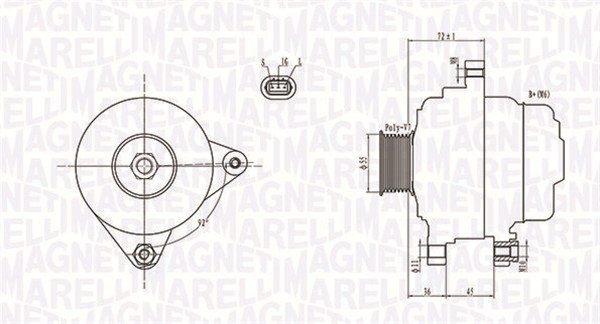 Dynamo - 063731792010 MAGNETI MARELLI - 2706028110, 27060-28110, 27060-28120