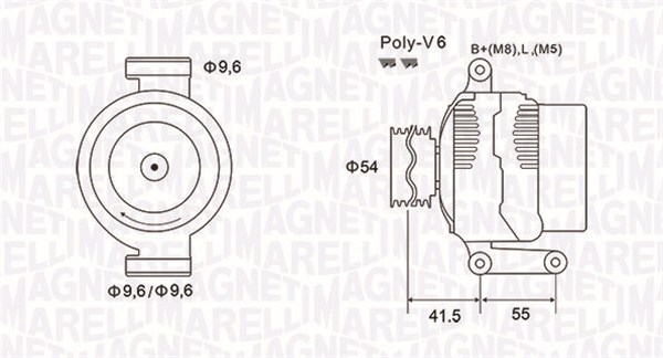 063731856010, Dynamo, Generátor, MAGNETI MARELLI, 1571296, 46823546, 51984050, 468235460, 51784847, 51805803, 51854905, 51944877, 703009641, 9S5110346CB, 101210-1210, 2015124.1, 210406, 218303752, 2542671, 28-4914, 301856RI, 505542075, 8EL738211-031, 9090210, 934249, CA1856IR, CAL15124, LRA02797, 101210-1211, 2015563.1, 2542671A, 301856RIV, CAL15124GS, 437475