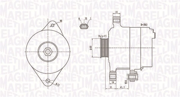 Dynamo - 063731892010 MAGNETI MARELLI - 27060-33030, 102211-2770, 112609