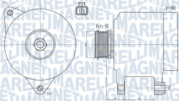 063731906010, Dynamo, Generátor, MAGNETI MARELLI, 37300-2A100, 373002A110, 37300-2A110, 37300-2A500, 155532120, 210650, 2241941202, 2606220, 28-5637, 301906RI, 8EL738212-031, 986081060, A0002655475, CAL32130, LEA1073, 301906RIV, 440123, CA1906IR, LRA03025, 600161, 600724, A0002606220, TG12C033