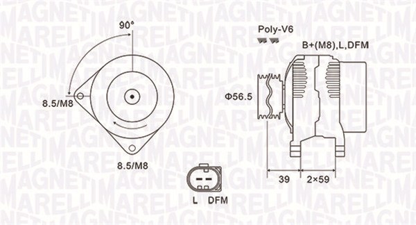 Dynamo - 063731911010 MAGNETI MARELLI - 059903016D, 059903016DX, 059903023B