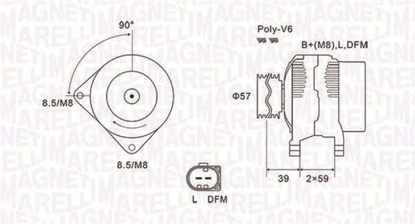 063732002010, Dynamo, Generátor, MAGNETI MARELLI, 059903023A, 059903023AX, 12090419, 2113591402, 2542892, 28-5847, 302002RI, 437553, 9090338, CAL15364, LRA03235, 2542892B, 302002RIV, 8EL738212-251, 439556, CA2002IR, 449556, TG14C014