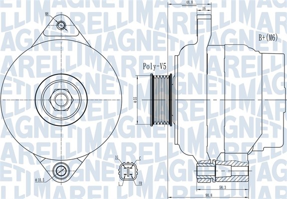 Dynamo - 063732004010 MAGNETI MARELLI - 31400-65J10, A005TG0291, A5TG0291