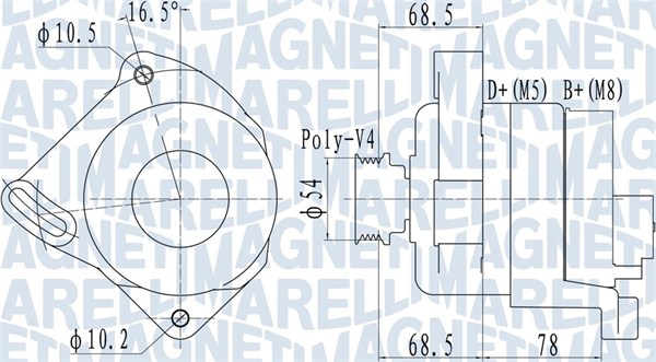 Dynamo - 063732096010 MAGNETI MARELLI - 1705484, 51727333, 51854899