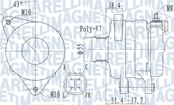 063732121010, Dynamo, Generátor, MAGNETI MARELLI, 37300-2F200, 104210-1060, 12061017, 2263141502, 28-6843, 444211, 553943RI, 986082390, AEG1209, CA2121IR, CAL32152, LEA0935, 553943RID, AEK3733, CAL32152AS, DAN1102, LRA03733
