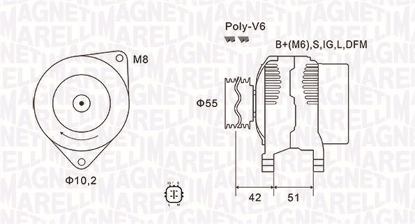 063732126010, Dynamo, Generátor, MAGNETI MARELLI, 27060-0T180, 270600T181, 27060-0T181, 104211-3050, 554462RI, 104211-3051, 554462RID, 104211-3052, 104211-3420, DAN1318