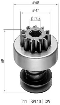 Lite tannhjul, starter - 940113020021 MAGNETI MARELLI - 131269, 2006209109, 2006209120