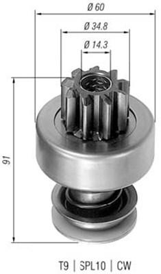 Lite tannhjul, starter - 940113020075 MAGNETI MARELLI - 131267, 2006209107, 2006209341