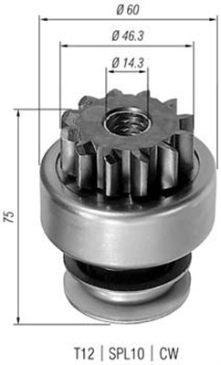 Lite tannhjul, starter - 940113020082 MAGNETI MARELLI - 131711, 2006209407, 2006209437