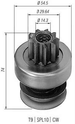 Lite tannhjul, starter - 940113020086 MAGNETI MARELLI - 130930, 2006209478