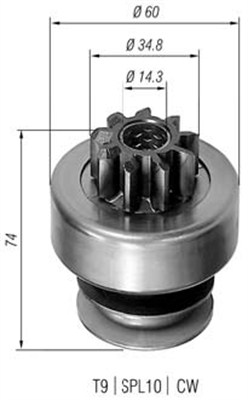 Lite tannhjul, starter - 940113020101 MAGNETI MARELLI - 131019, 2006209449, 2006209469