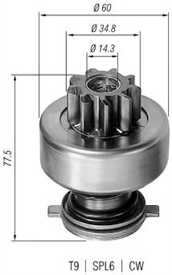 Lite tannhjul, starter - 940113020114 MAGNETI MARELLI - 79023774, 9000862, 9927793