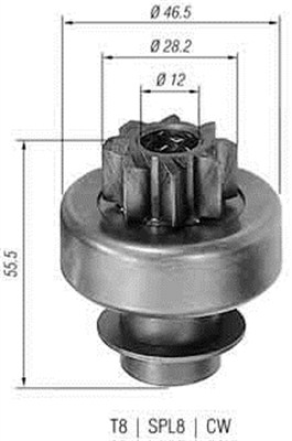 Lite tannhjul, starter - 940113020130 MAGNETI MARELLI - 2335442L10, 3132079030, 3613911140