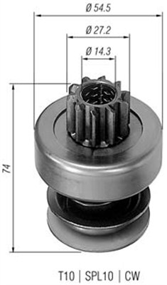 Lite tannhjul, starter - 940113020134 MAGNETI MARELLI - 131207, 2006209431
