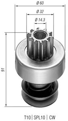 Lite tannhjul, starter - 940113020143 MAGNETI MARELLI - 131495, 2006209414, TNB408