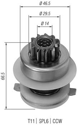 Lite tannhjul, starter - 940113020155 MAGNETI MARELLI - 210803708620, 131212