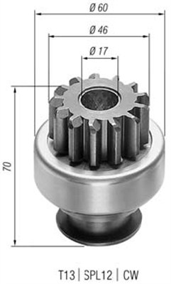 Lite tannhjul, starter - 940113020156 MAGNETI MARELLI - 054268140010, 132852, 54268140