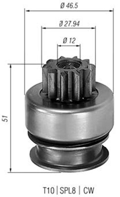 Lite tannhjul, starter - 940113020178 MAGNETI MARELLI - M191T12271, M191T12272, M191T14371