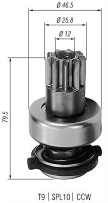 Lite tannhjul, starter - 940113020183 MAGNETI MARELLI - 1006209532, 132169