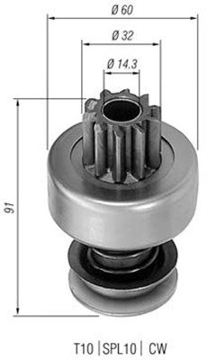 Lite tannhjul, starter - 940113020196 MAGNETI MARELLI - 132345, 2006209427, 2006209457