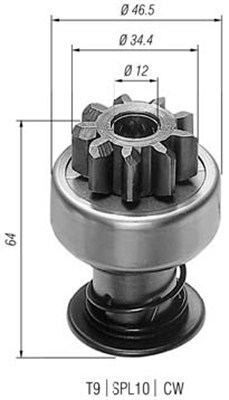 Lite tannhjul, starter - 940113020198 MAGNETI MARELLI - 1006209418, 133443