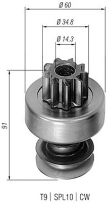 Lite tannhjul, starter - 940113020204 MAGNETI MARELLI - 79033659, 9817920, 9959572